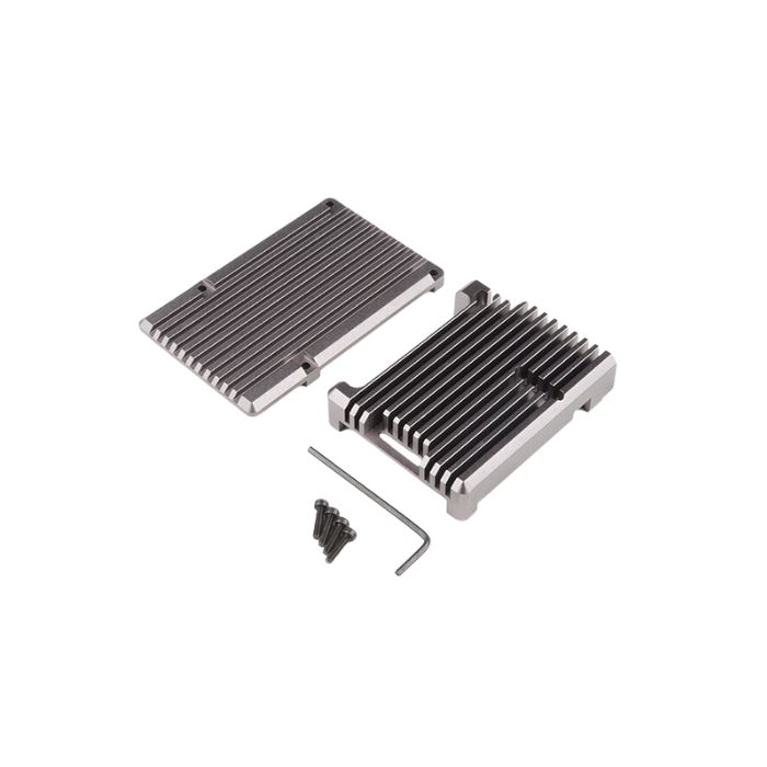 Aluminum Heatsink Case for Raspberry Pi 4 - Magnetite Grey