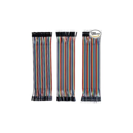 120Pcs Premium 20cm Multicolored Dupont Wire Kit, 40pin Male to Male, 40pin Female to Female, 40pin Male to Female, Breadboard Jumper Wire Ribbon Cable, for Arduino Raspberry pi