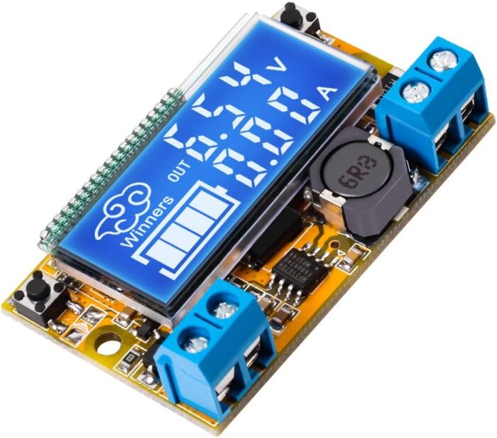 HW-601 Dual Display DC-DC Power Supply - Convert 5-23V to 0-16.5V, 3A Max Step Down Buck Converter .