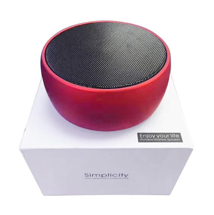 Simplicity BS01 Red Portable Wireless Bluetooth Speaker , Compact Wireless Sound Device