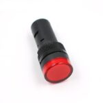 AD16-16C 12V Red LED Indicator Light, 16mm Panel Mount Signal Lamp for Industrial Applications