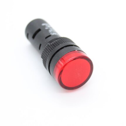 AD16-16C 24V Red LED Indicator - Industrial Electrical Indicator Light with 16mm Hole Diameter