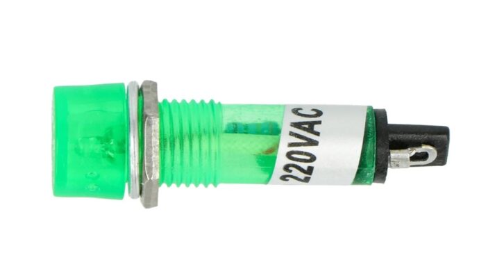 12MM 220VAC Green Plastic LED indicator