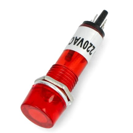 12mm Red LED Indicator Light - Industrial Electrical Indicator featuring 220V LED Lamp - Push-Fit Mounting - Ideal for LED Indication