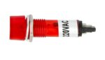 12mm Red LED Indicator Light - Industrial Electrical Indicator featuring 220V LED Lamp - Push-Fit Mounting - Ideal for LED Indication