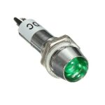 12V Industrial LED Indicator Green Light - Panel Mount 10mm.