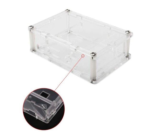 Raspberry Pi 4 Full Cover Acrylic Case - Electrical Box for Ultimate Protection and Aesthetic Showcase -  Transparent Enclosure for Seamless Raspberry Pi