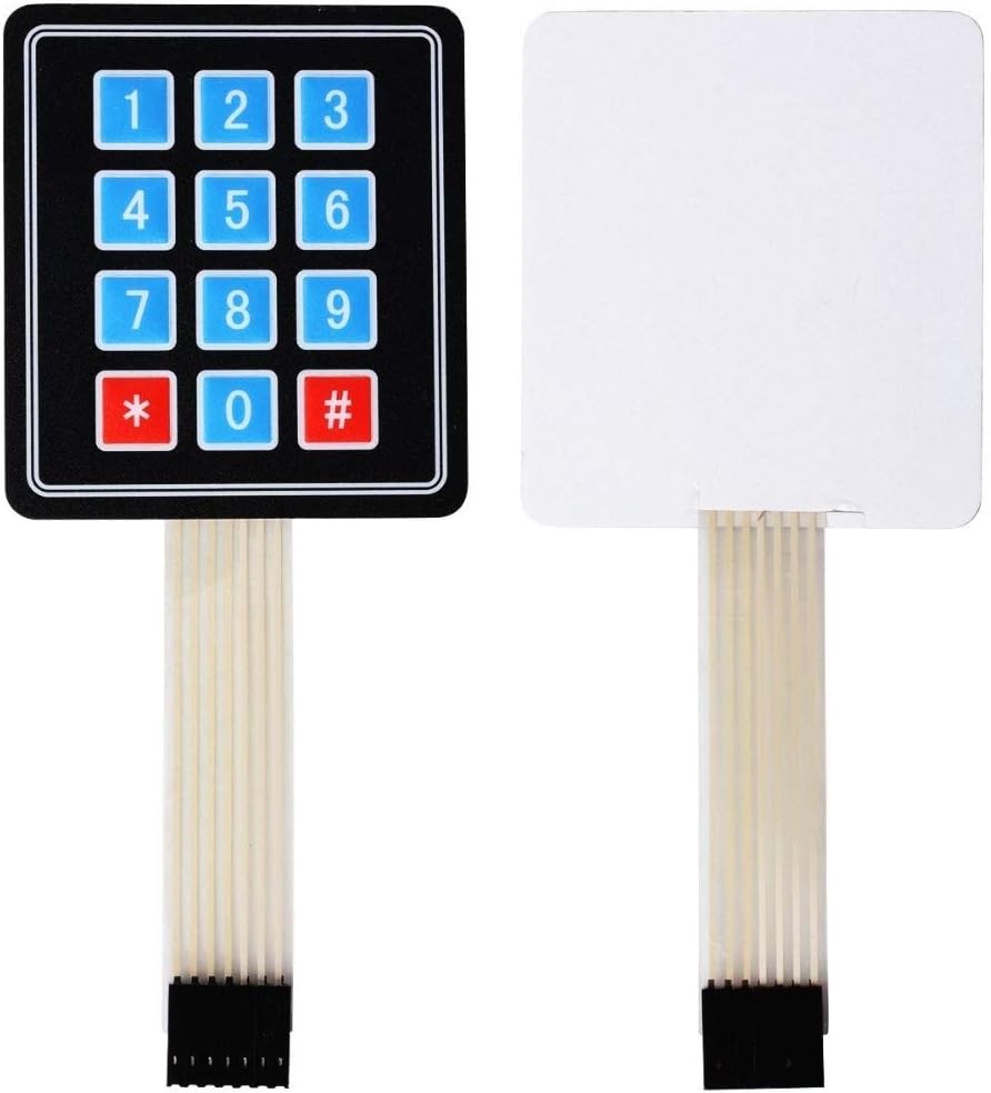 4 x 3 Matrix Keypad -12-Button Security Access-Control Keypad - Human Interface Component for Arduino and Raspberry Pi Projects .