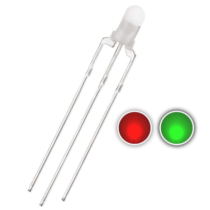 3MM Dual-Color  LED Bulb-Red/Green-for Indicator Lights & Custom Projects